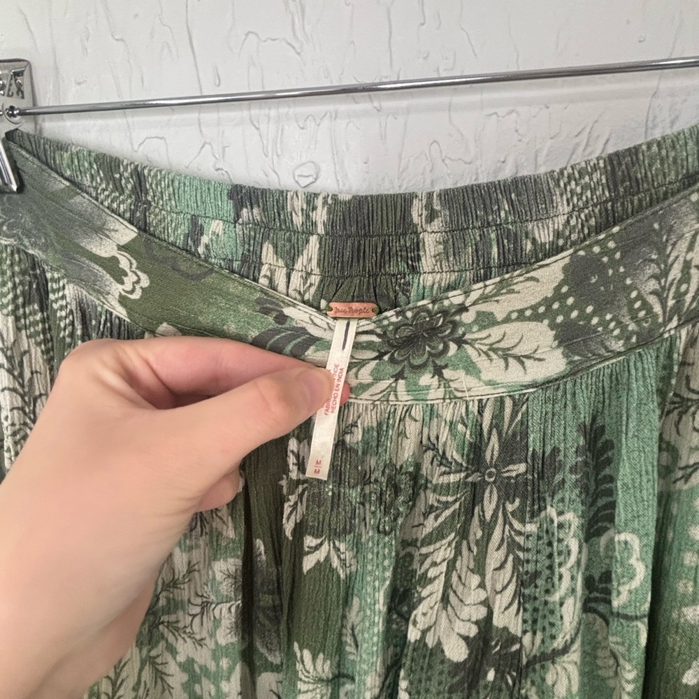 Free People Green Floral Tiered Maxi Skirt - Picture 7 of 8